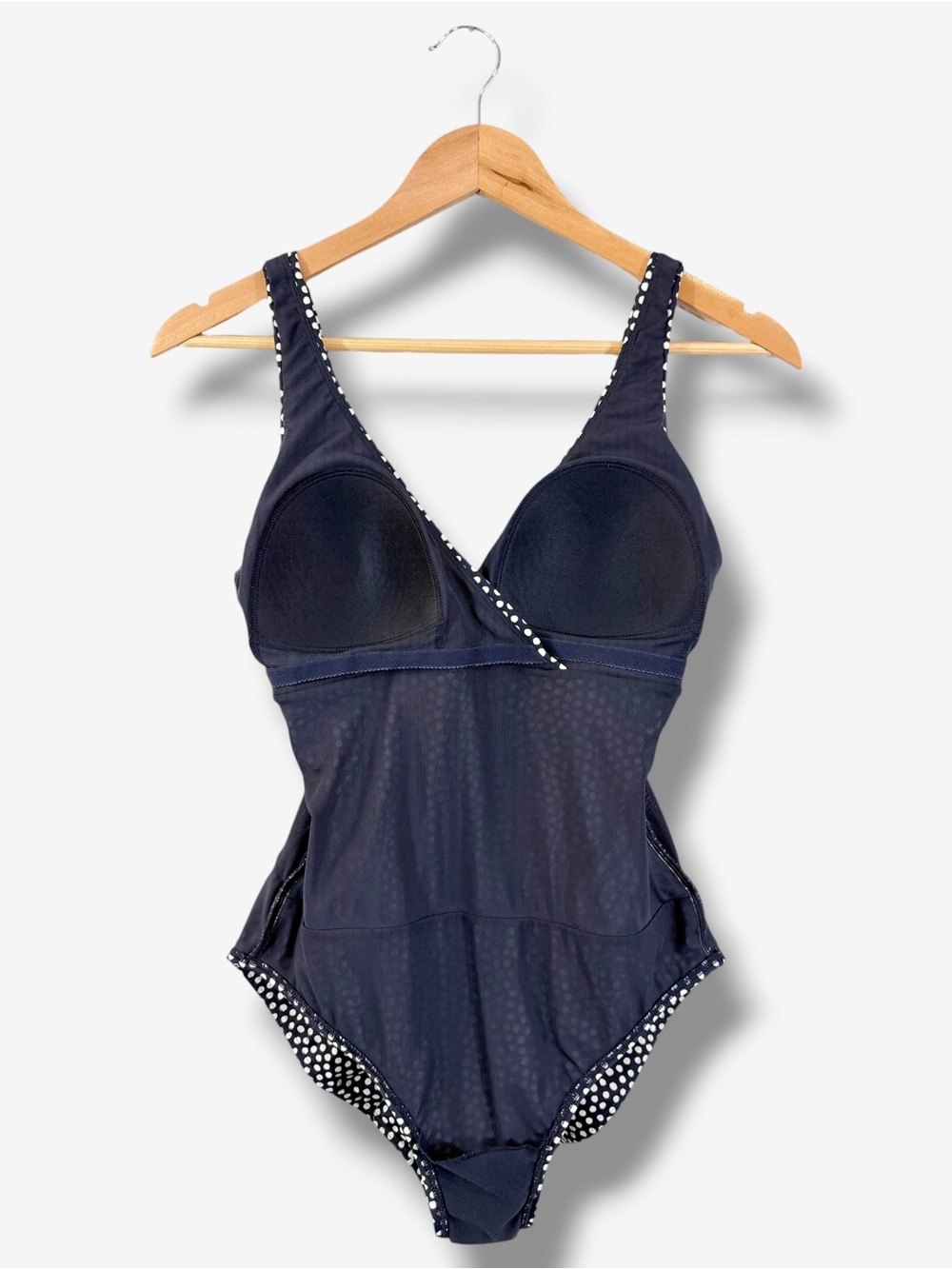 Boden Talamanca Swimsuit Size US 8R One Piece Navy White Polka Dot Resort Beach - Picture 7 of 12